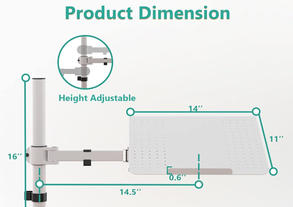 Prism DJ Booth Tray Desk Mount Fully Adjustable Laptop Stand